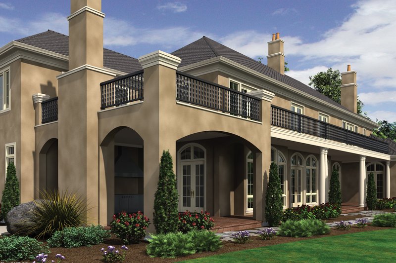 House Blueprint - Exterior - Rear Elevation 1 for European House Plan #48-624 - 8 bed, 6.5 bath