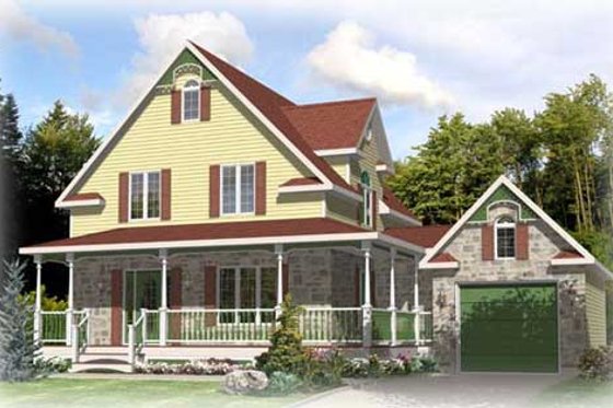 Exterior - Front Elevation for Traditional House Plan #138-301 - 3 bed, 1.5 bath