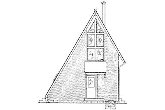 Exterior - Rear Elevation for Cottage House Plan #320-409 - 1 bed, 1 bath