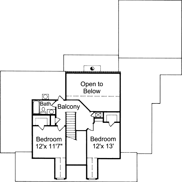 House Blueprint - Southern Floor Plan - Upper Floor Plan #37-110