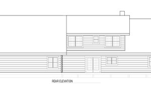 Exterior - Rear Elevation for Log House Plan #17-2976 - 3 bed, 2 bath