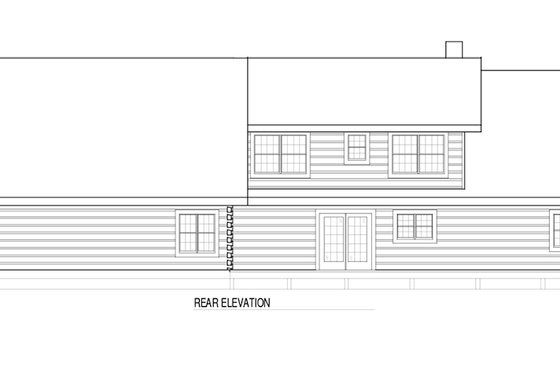 Exterior - Rear Elevation for Log House Plan #17-2976 - 3 bed, 2 bath