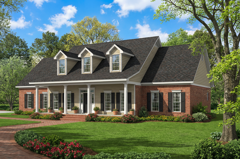 Colonial Style House Plan - 4 Beds 2.5 Baths 2603 Sq/Ft Plan #17-2068 Exterior