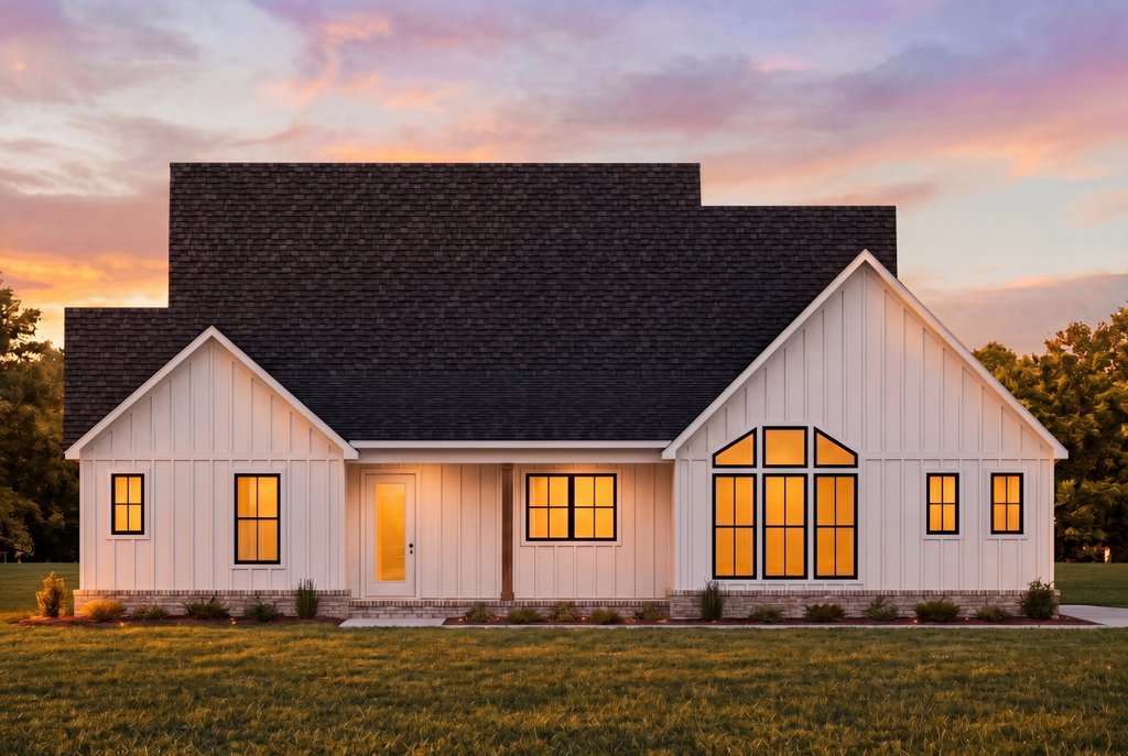Exterior - Rear Elevation for Farmhouse House Plan #1074-137 - 4 bed, 3.5 bath