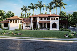 Mediterranean Exterior - Front Elevation Plan #455-555