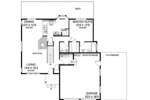 Floor Plan - Main Floor for Traditional House Plan #60-180 - 3 bed, 2.5 bath