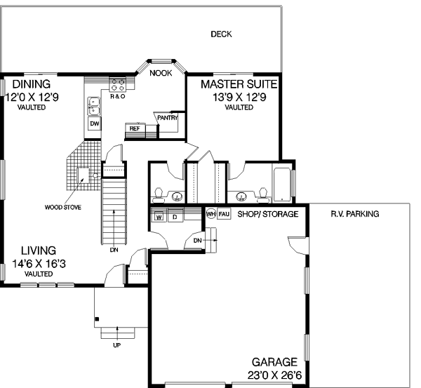 Architectural House Design - Traditional Floor Plan - Main Floor Plan #60-180