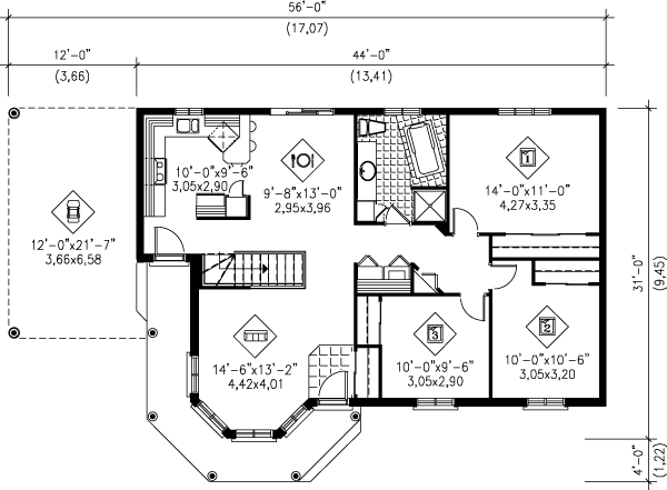 European Floor Plan - Main Floor Plan #25-180