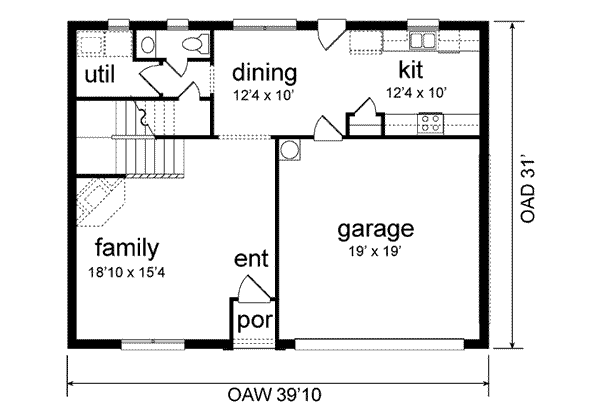 Traditional Floor Plan - Main Floor Plan #84-129