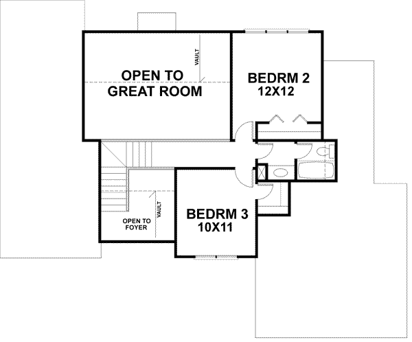 House Blueprint - European Floor Plan - Upper Floor Plan #56-138