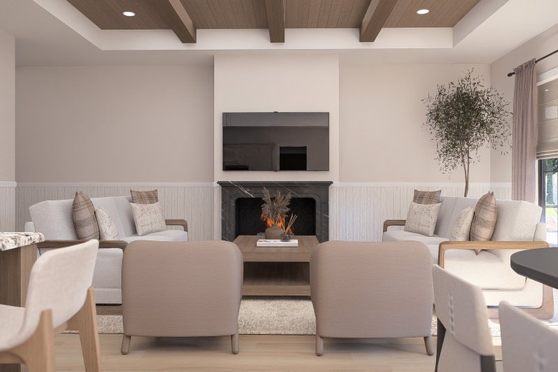 House Blueprint - Interior - Family Room for Farmhouse House Plan #455-770 - 4 bed, 4.5 bath