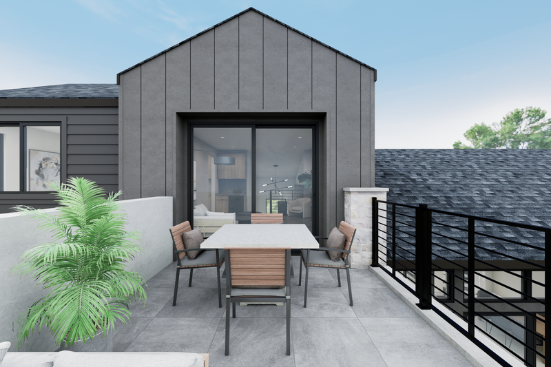 House Blueprint - Exterior - Outdoor Living 9 for Modern House Plan #1087-1 - 4 bed, 3.5 bath