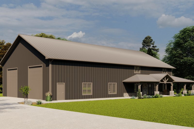 Dream House Plan - Exterior - Other Elevation 2 for Barndominium House Plan #1064-195 - 3 bed, 3 bath