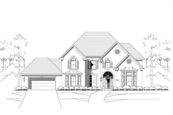 Exterior - Front Elevation for Traditional House Plan #411-232 - 5 bed, 4 bath