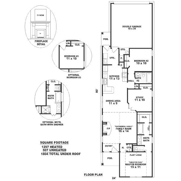 Cottage Floor Plan - Main Floor Plan #81-187