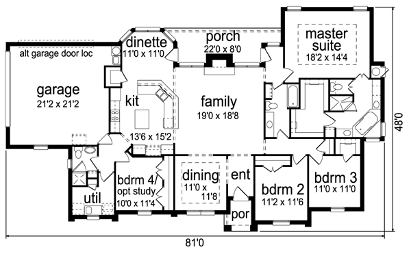 House Plan Design - Traditional Floor Plan - Main Floor Plan #84-503