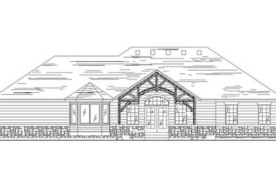 Exterior - Rear Elevation for Colonial House Plan #5-237 - 5 bed, 3.5 bath