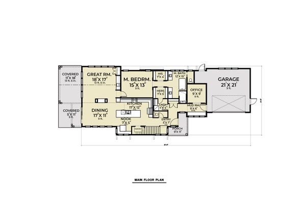 Dream House Plan - Farmhouse Floor Plan - Main Floor Plan #1070-106