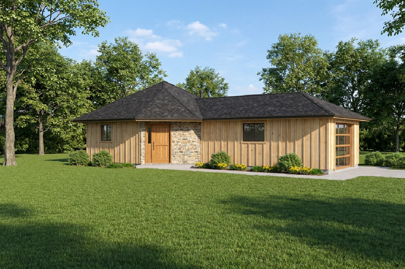Dream House Plan - Exterior - Front Elevation 2 for Cottage House Plan #126-312 - 1 bed, 1 bath