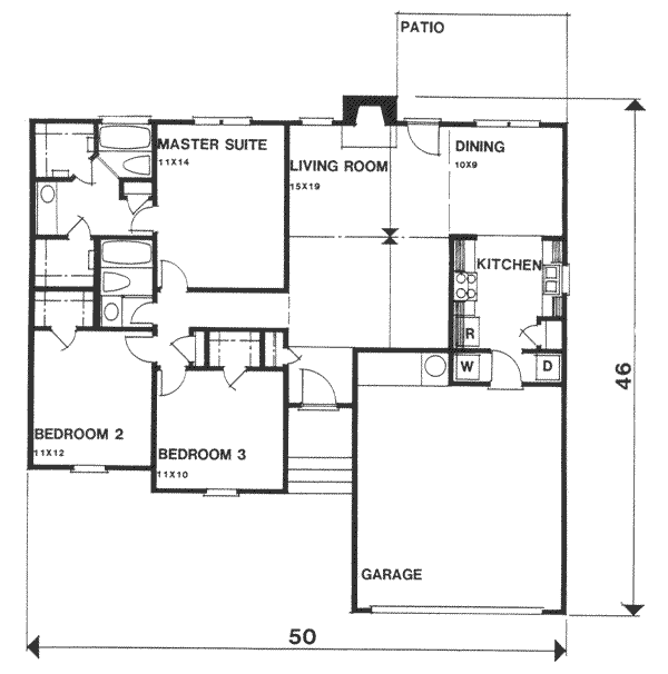 Ranch Floor Plan - Main Floor Plan #30-135