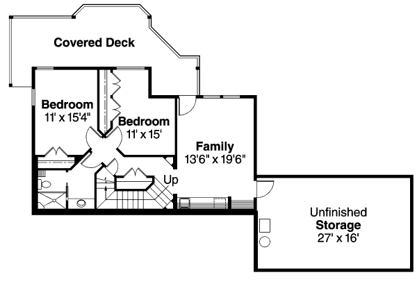 Traditional Floor Plan - Lower Floor Plan #124-671