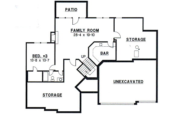 Traditional Floor Plan - Lower Floor Plan #67-350