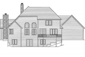 Exterior - Rear Elevation for European House Plan #46-485 - 3 bed, 2.5 bath
