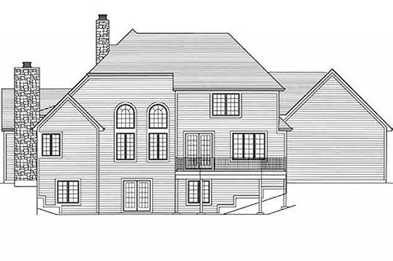 Dream House Plan - Exterior - Rear Elevation for European House Plan #46-485 - 3 bed, 2.5 bath