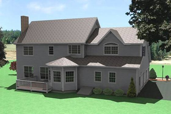 Exterior - Rear Elevation for Traditional House Plan #75-180 - 4 bed, 2.5 bath