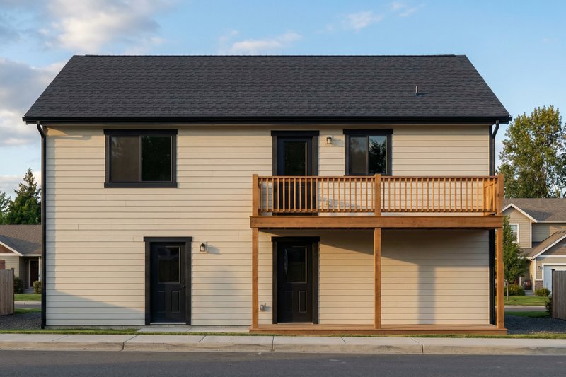 House Blueprint - Exterior - Rear Elevation for Contemporary House Plan #112-315 - 2 bed, 1 bath
