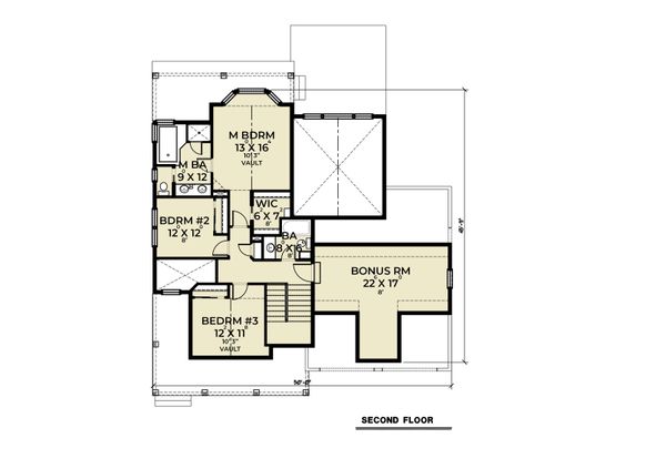 Craftsman Floor Plan - Upper Floor Plan #1070-126