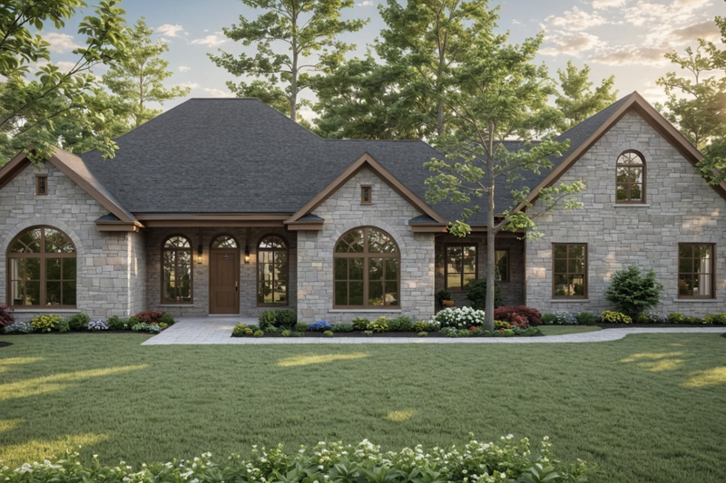 House Blueprint - Farmhouse Exterior - Front Elevation Plan #21-538