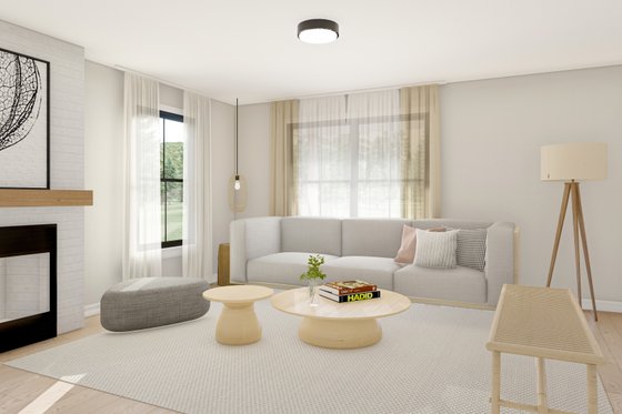 Interior - Family Room for Cottage House Plan #1117-11 - 2 bed, 2.5 bath