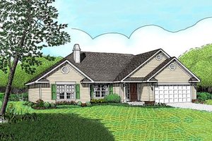 House Blueprint - Traditional Exterior - Front Elevation Plan #11-102