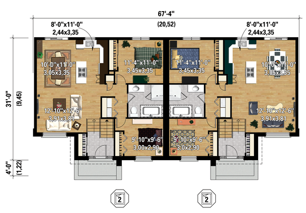 Contemporary Floor Plan - Main Floor Plan #25-4398