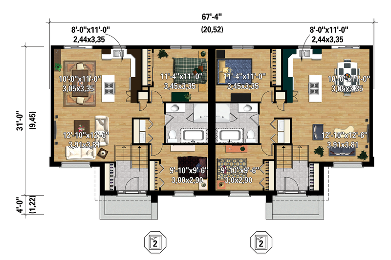 Architectural House Design - Floor Plan - Main Floor 1 for Contemporary House Plan #25-4398 - 4 bed, 2 bath
