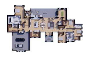 Floor Plan - Main Floor for Country House Plan #1110-15 - 4 bed, 3.5 bath