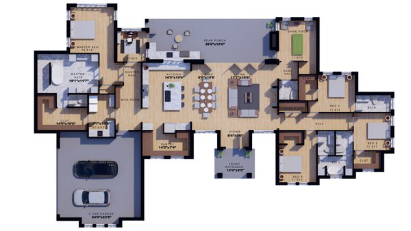 Architectural House Design - Country Floor Plan - Main Floor Plan #1110-15