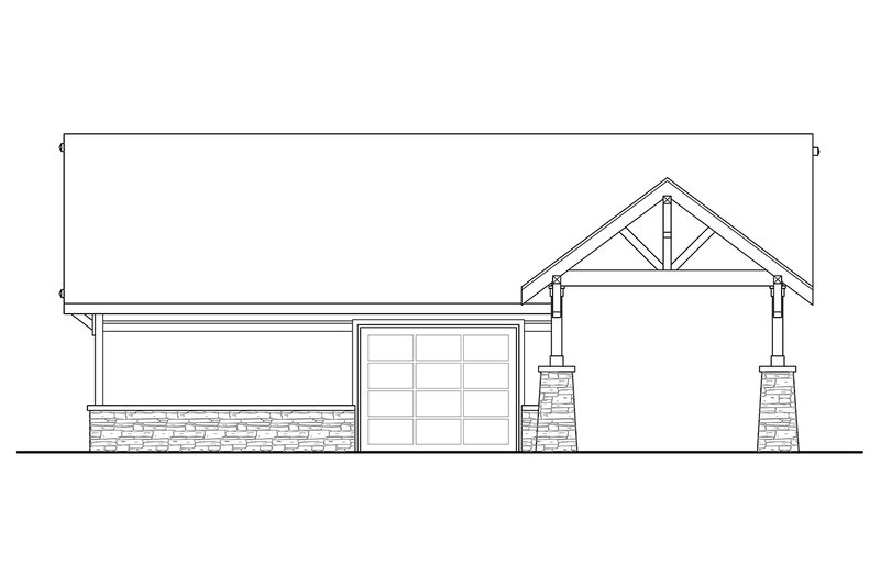 Home Plan - Exterior - Rear Elevation for Craftsman House Plan #124-658, 0 bath