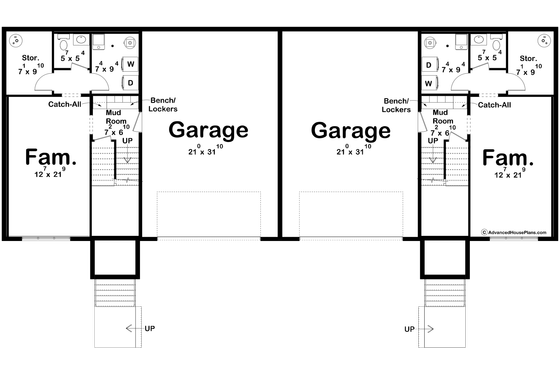 Floor Plan - Lower Floor for Traditional House Plan #455-386 - 3 bed, 2.5 bath