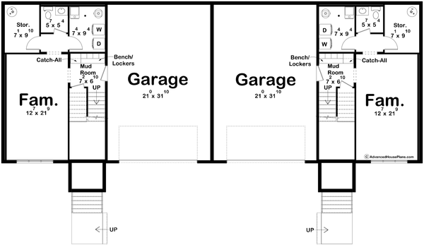 Architectural House Design - Traditional Floor Plan - Lower Floor Plan #455-386