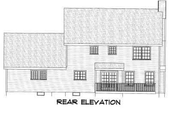 Exterior - Rear Elevation for Colonial House Plan #75-103 - 3 bed, 2.5 bath