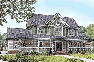 Country Exterior - Front Elevation Plan #11-216