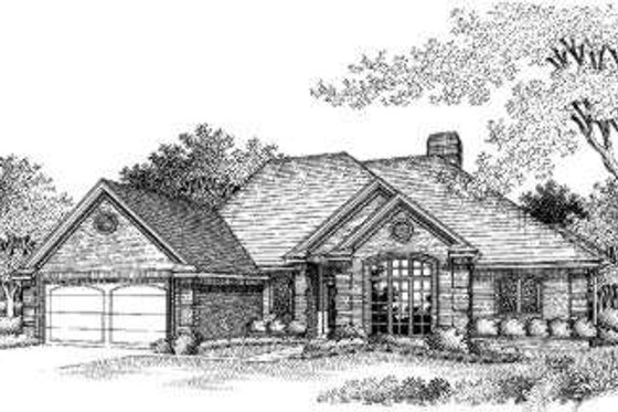 Exterior - Front Elevation for European House Plan #310-137 - 3 bed, 2 bath