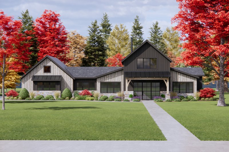 Cabin Style House Plan - 4 Beds 2 Baths 2302 Sq/Ft Plan #1096-74