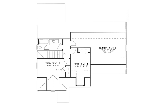 Floor Plan - Upper Floor for Traditional House Plan #17-266 - 3 bed, 2.5 bath