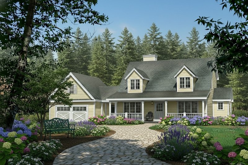 Dream House Plan - Farmhouse Exterior - Front Elevation Plan #22-507