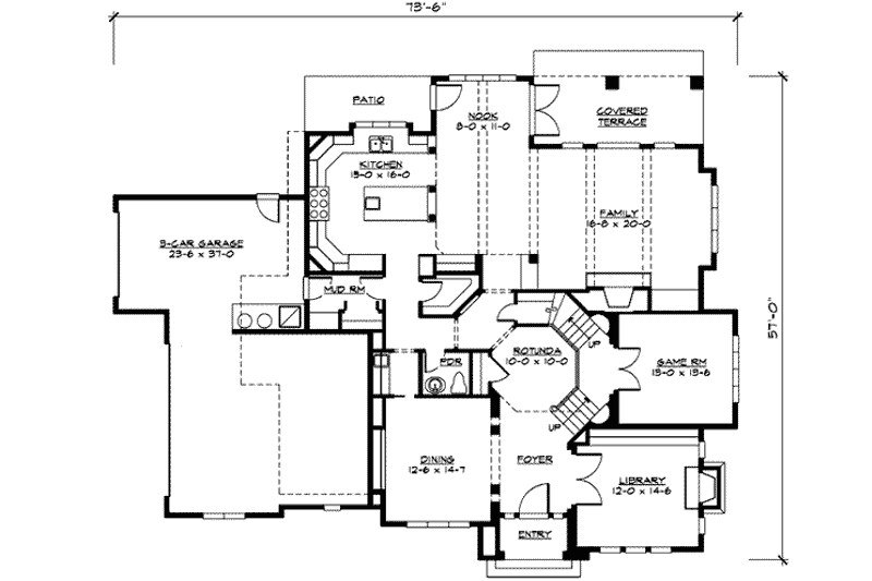 Dream House Plan - Floor Plan - Main Floor for European House Plan #132-173 - 4 bed, 4.5 bath