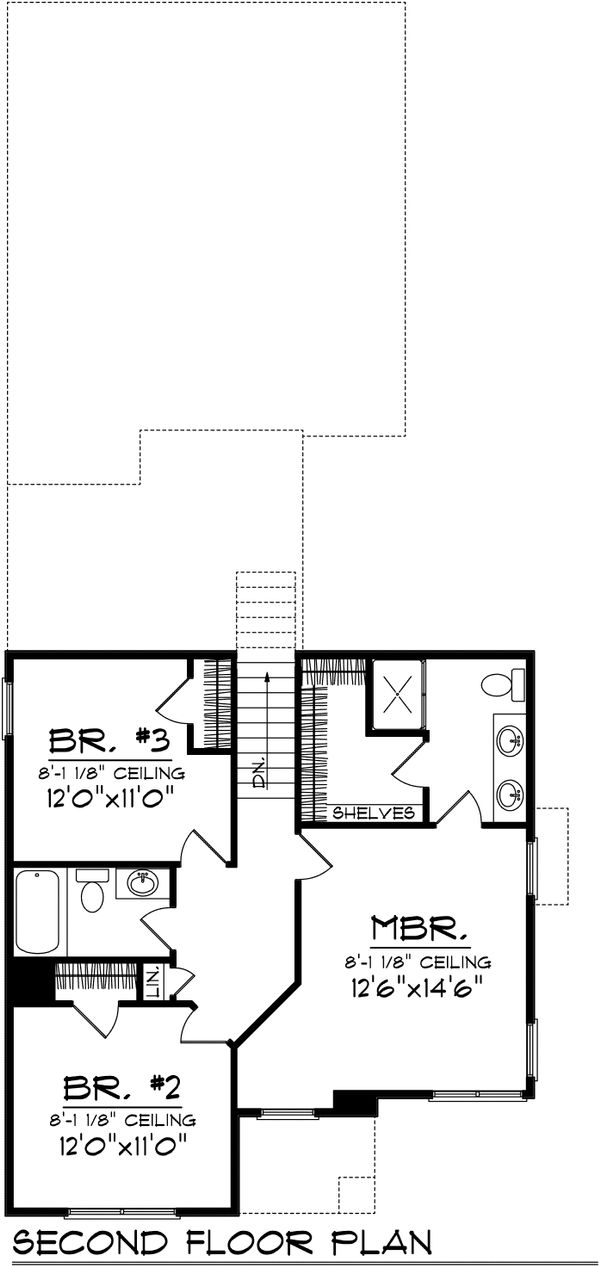 House Plan Design - Traditional Floor Plan - Upper Floor Plan #70-1029