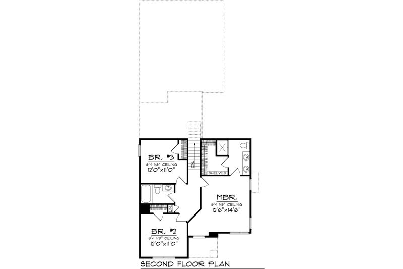 Home Plan - Floor Plan - Upper Floor for Traditional House Plan #70-1029 - 3 bed, 2.5 bath